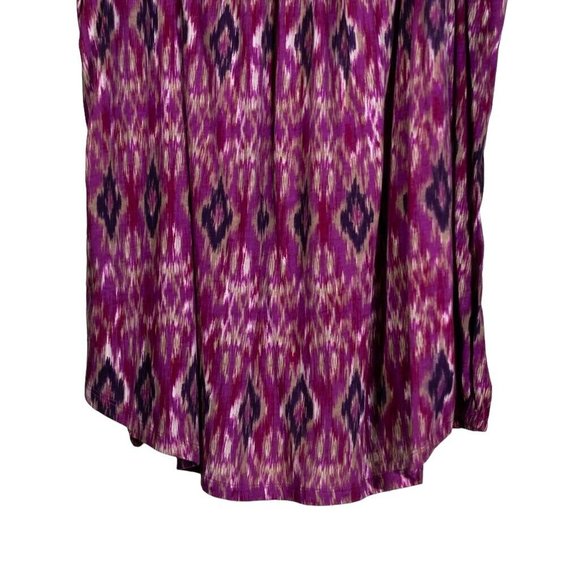 Ralph Lauren Women's Blouse Purple Geometric Cold Shoulder Long Sleeve Top XL - Picture 7 of 9